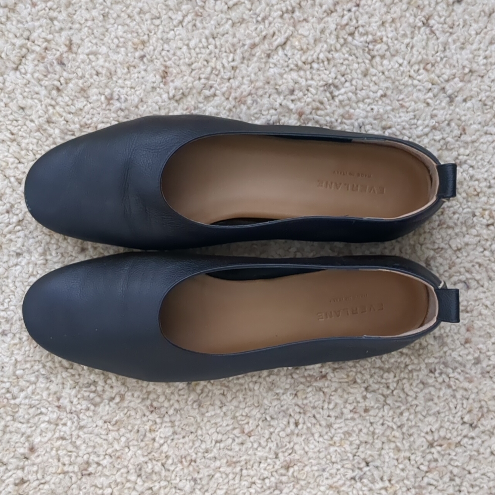 Everlane The Italian Leather Day Glove Flats  in Black Size 10 / Good